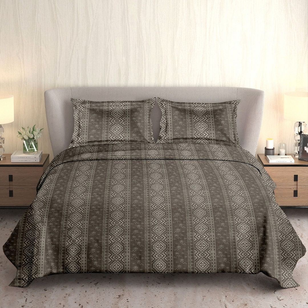 Authenzaa King Bedsheet Marygold MG 17151 Coffee 