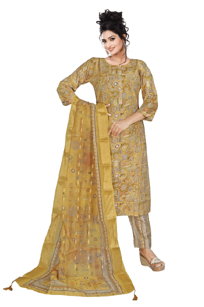 Authenzaa Women 3Pcs Kurti Set ATKS010 Multi 