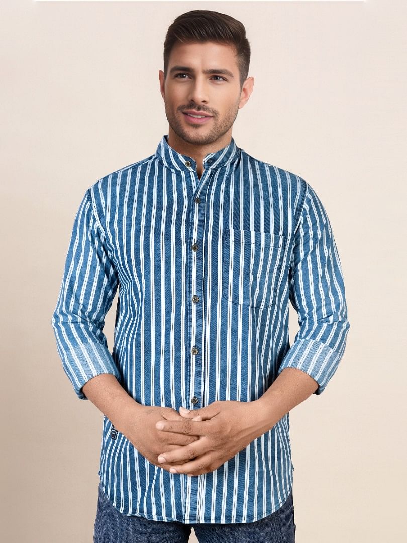 Authenzaa Men Casual Shirt SFCS177 Denim 