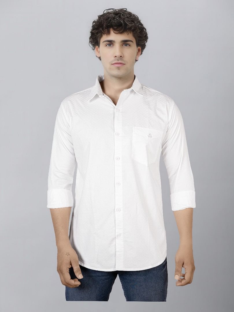Authenzaa Men Casual Shirt SFCS173 White 