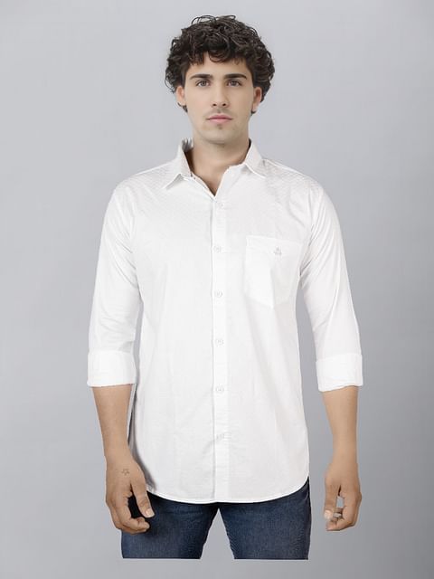 Authenzaa Men Casual Shirt SFCS173 White 