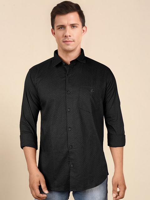 Authenzaa Men Casual Shirt SFCS172 Black 