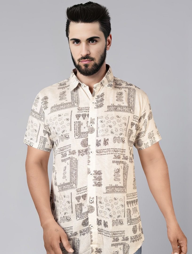 Authenzaa Men Casual Shirt SFCS183 Grey 