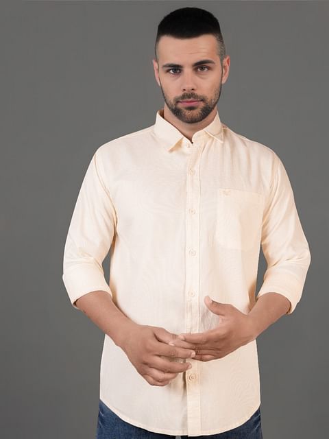 Authenzaa Men Casual Shirt SFCS185 Cream 