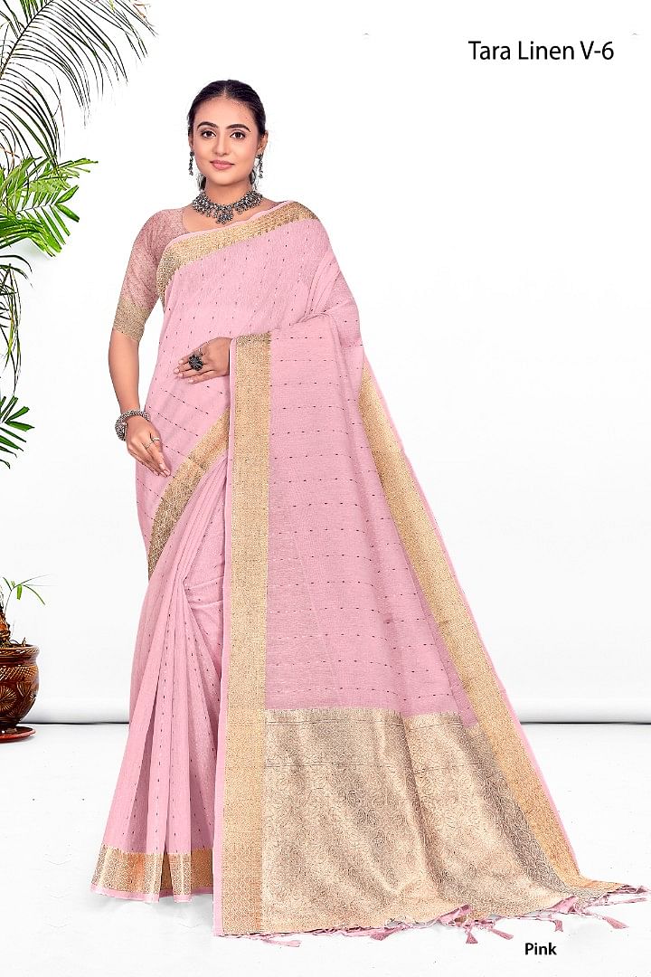Authenzaa Women Saree YIWS026 Pink 