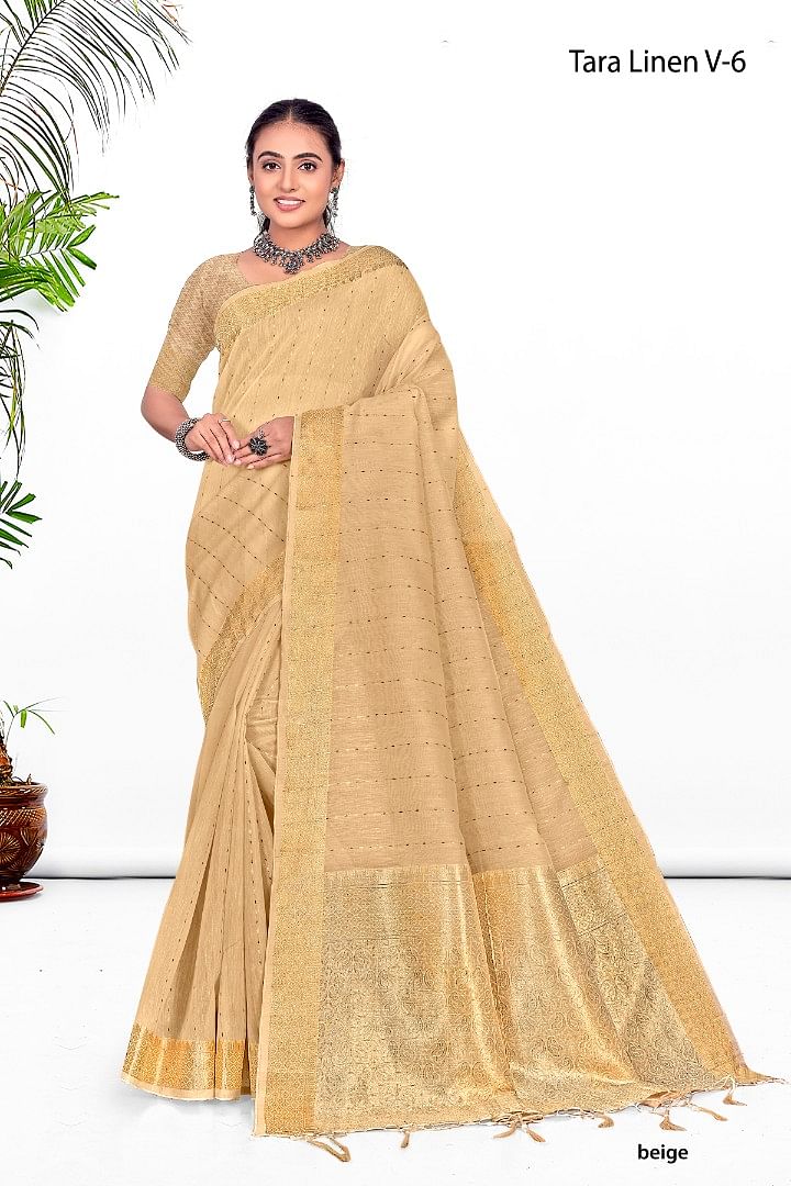Authenzaa Women Saree YIWS026 Brown 
