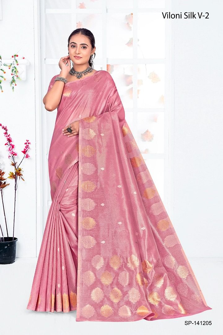 Authenzaa Women Saree YIWS039 Pink 