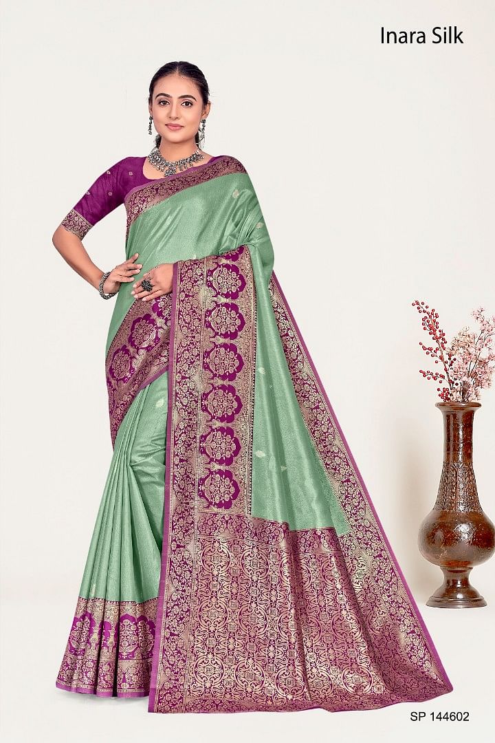 Authenzaa Women Saree YIWS041 Rama 