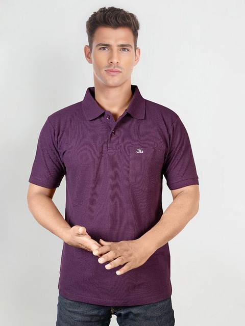 Authenzaa Men Polo T-Shirt SAVPT001 Purple 
