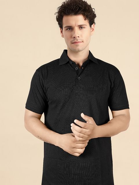 Authenzaa Men Polo T-Shirt SFPT030 Black 