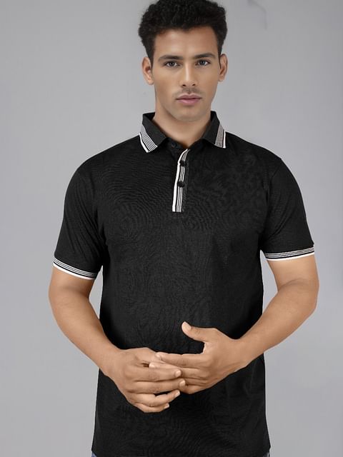 Authenzaa Men Polo T-Shirt SFPT027 Black 