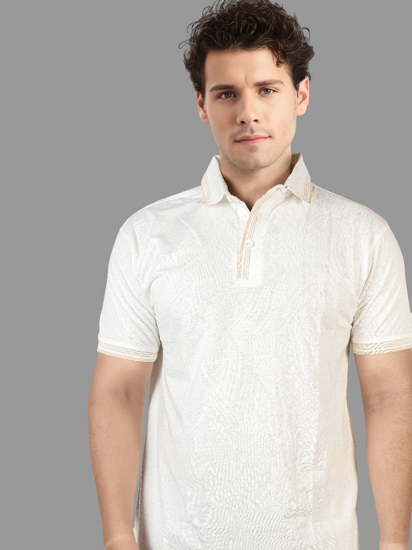 Authenzaa Men Polo T-Shirt SFPT026 White 