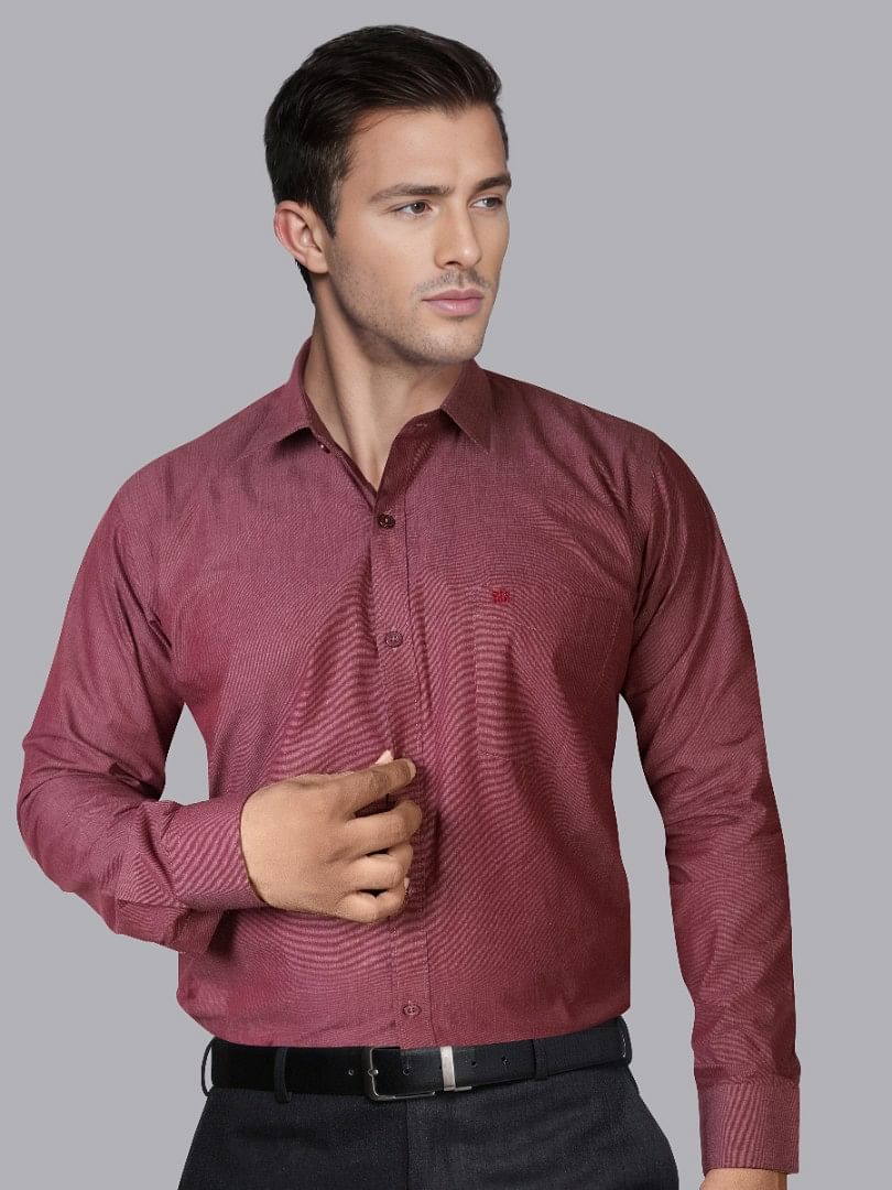 Authenzaa Men Formal Shirt ITFS027 Maroon 