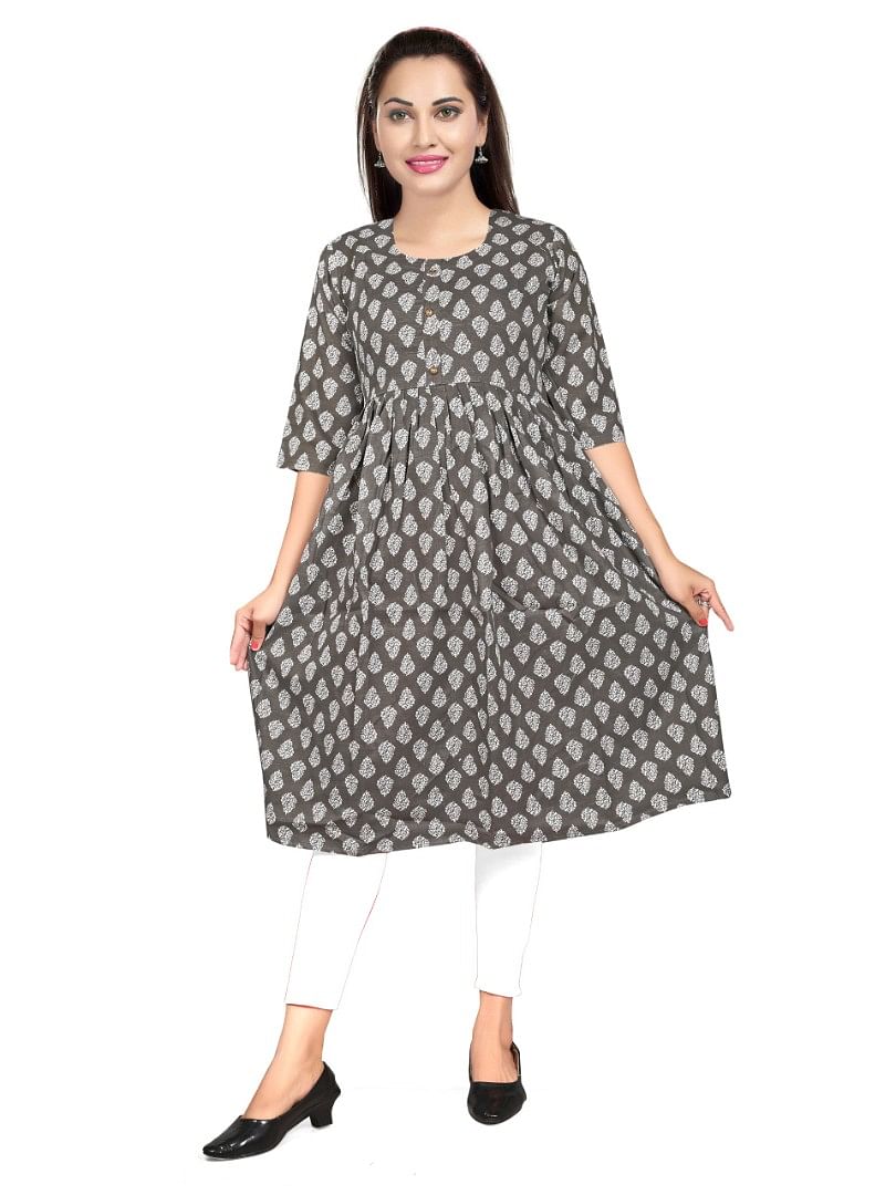 Authenzaa Women Kurti EVWKT025 Grey 