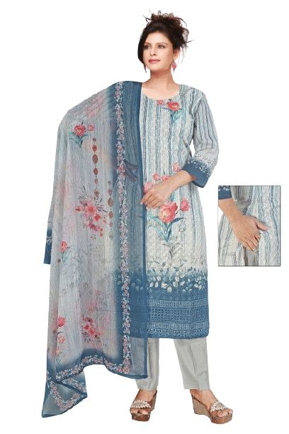 Authenzaa Women 3 Pcs Kurti Set ATKS016 Multi 