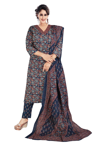Authenzaa Women 3Pcs Kurti Set ATKS022 Multi 
