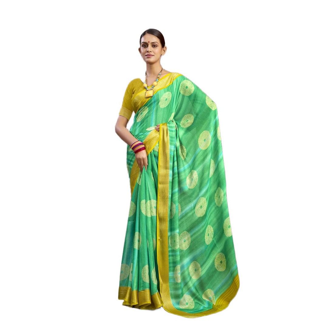 Authenzaa Women Saree SCWS011 Green 