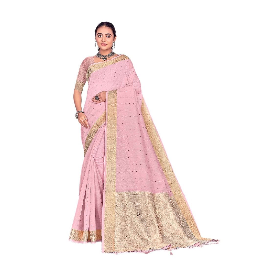 Authenzaa Women Saree YIWS026 Pink 