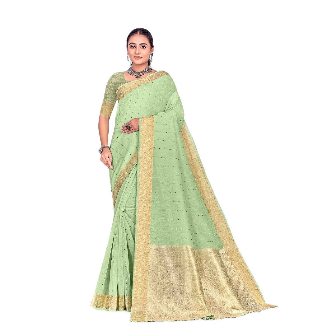 Authenzaa Women Saree YIWS026 Pista 