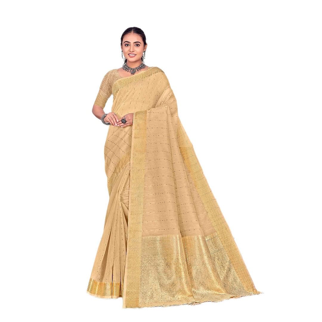 Authenzaa Women Saree YIWS026 Brown 