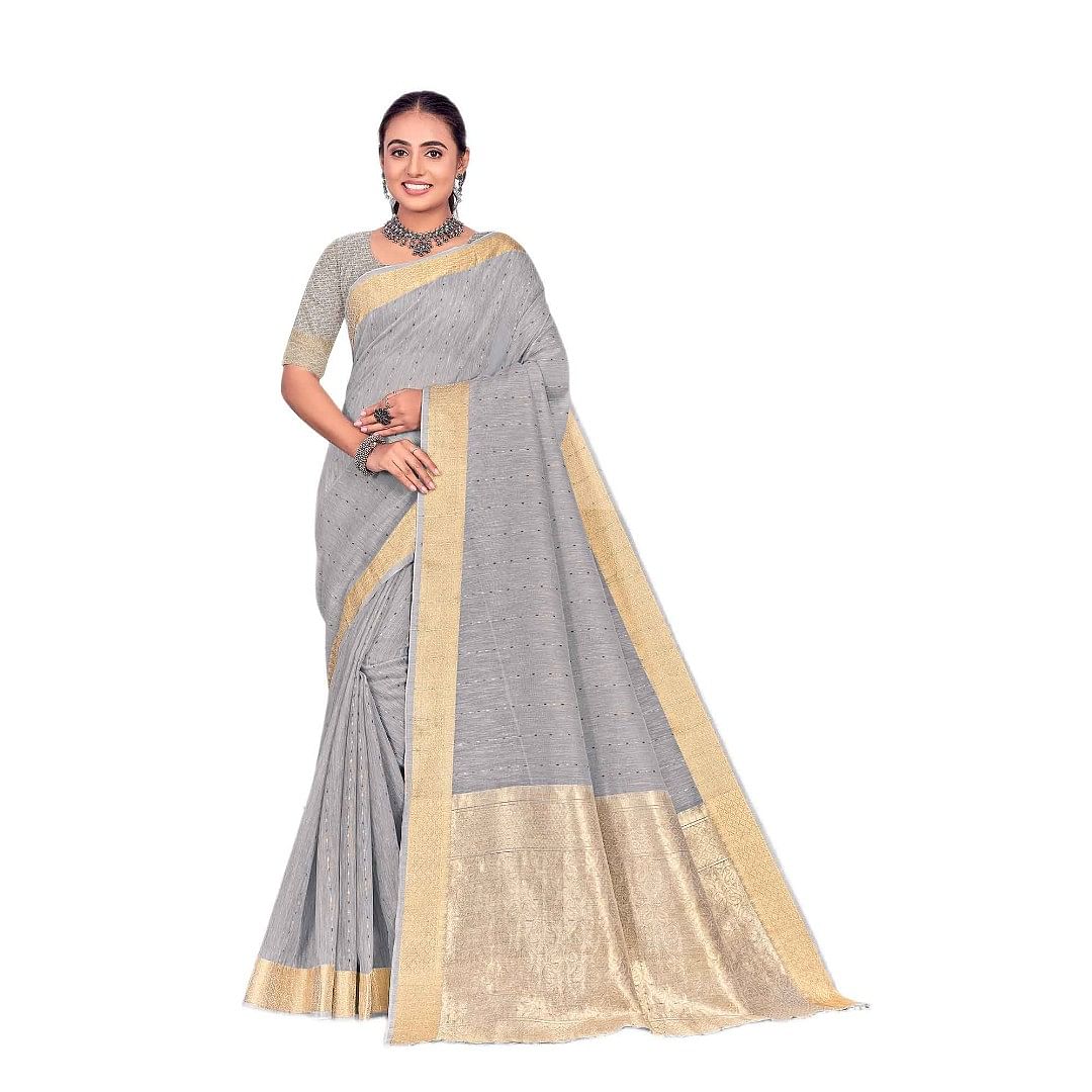Authenzaa Women Saree YIWS026 Grey 
