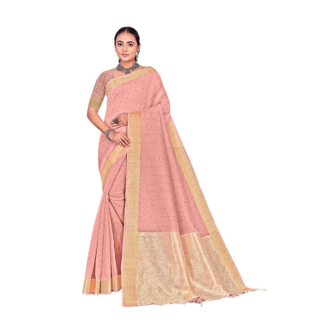 Authenzaa Women Saree YIWS026 Peach 