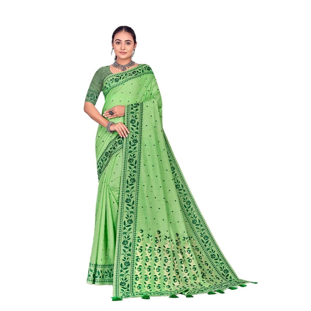 Authenzaa Women Saree YIWS034 Pista 