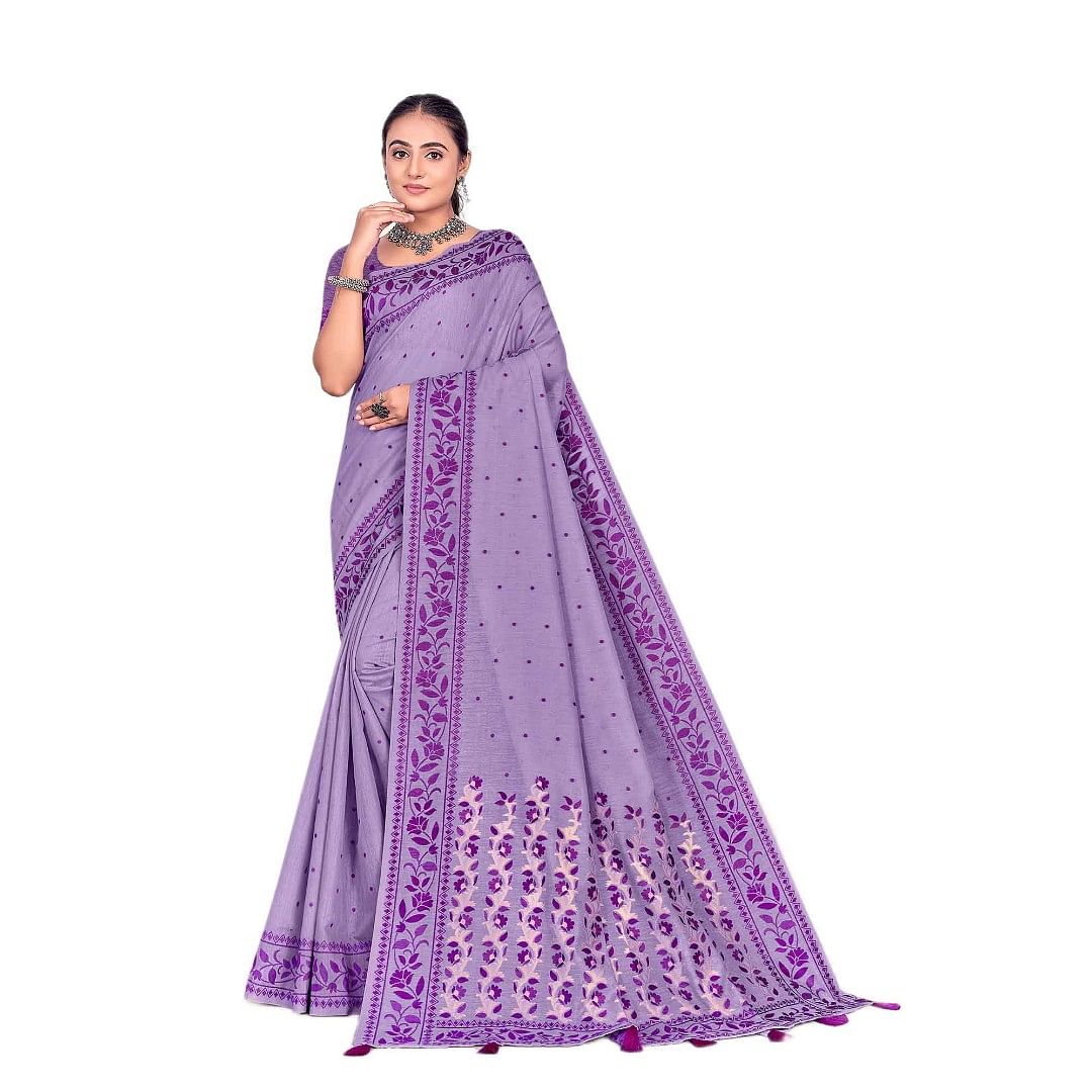 Authenzaa Women Saree YIWS034 Lavender 