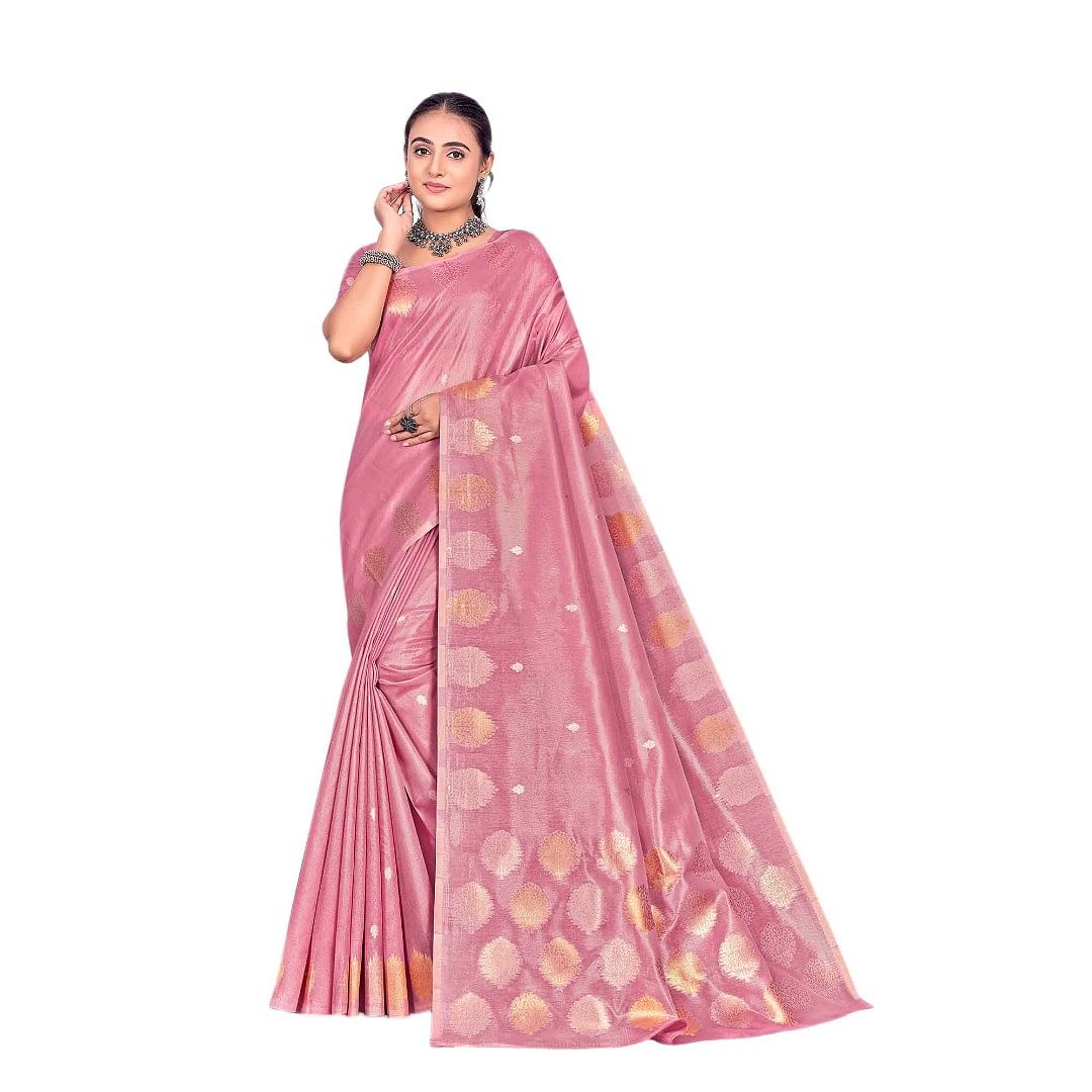 Authenzaa Women Saree YIWS039 Pink 