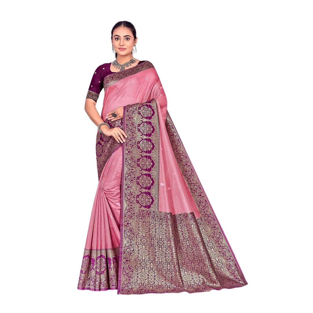 Authenzaa Women Saree YIWS041 Pink 