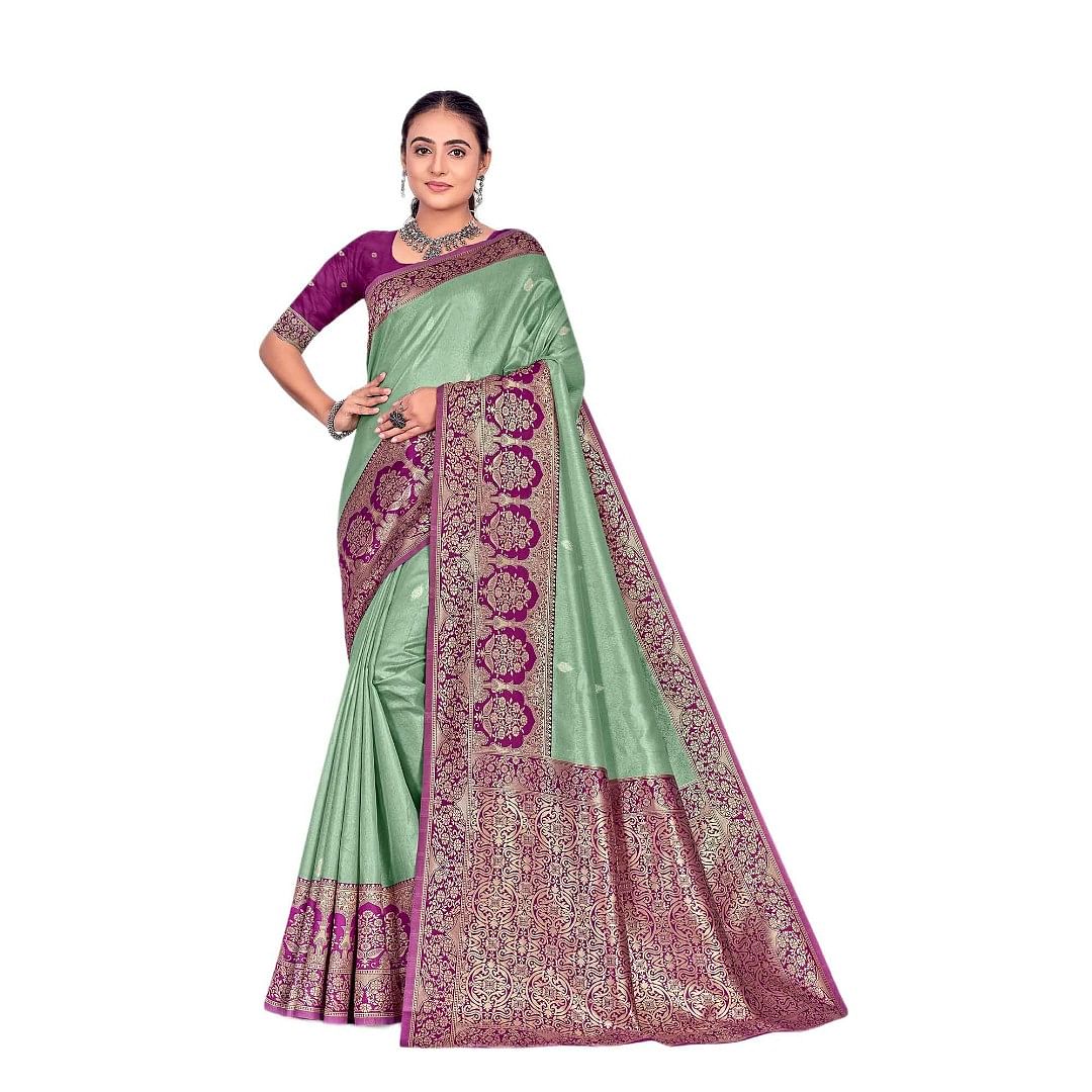 Authenzaa Women Saree YIWS041 Rama 