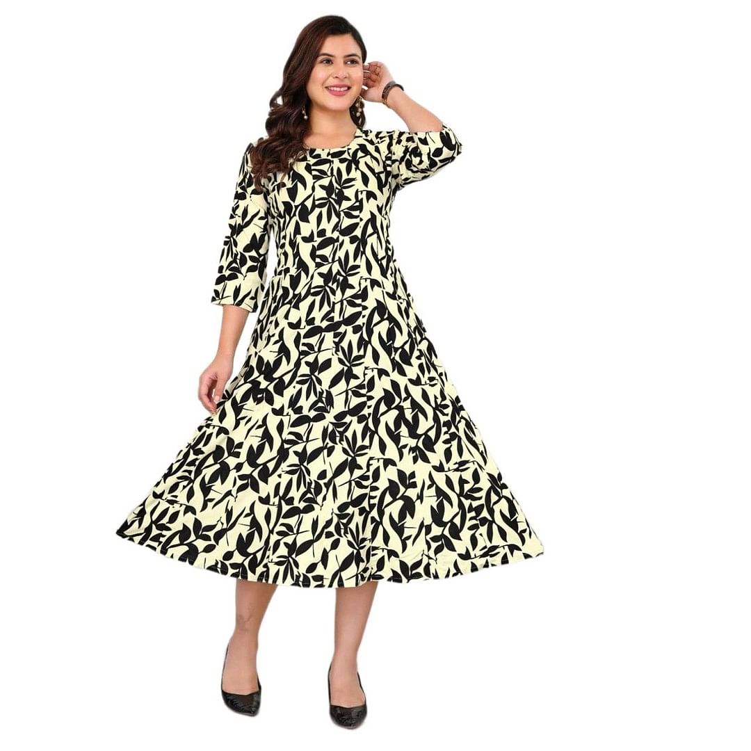 Authenzaa Women Kurti HFWKT005 Beige Cream 