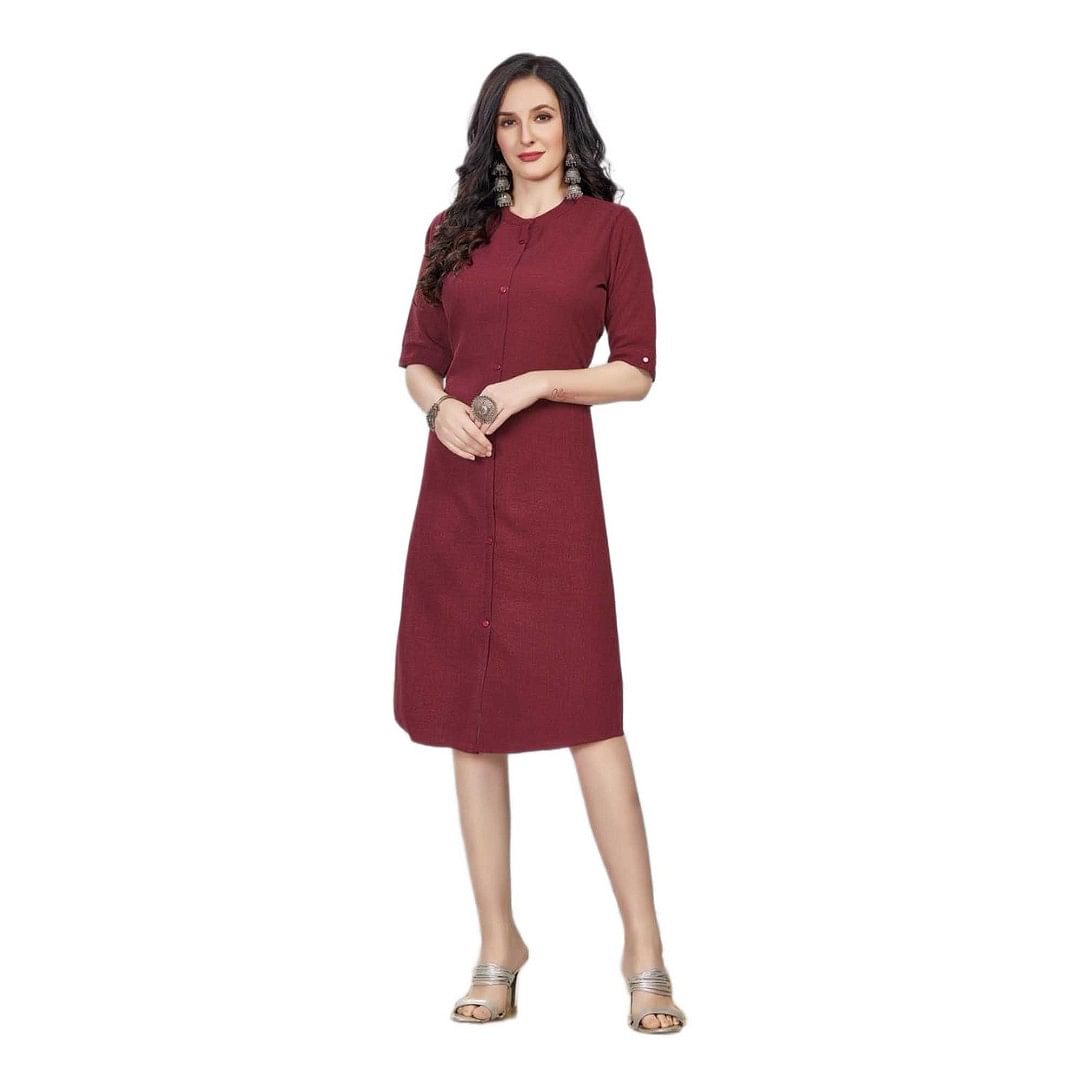 Authenzaa Women Kurti HFWKT010 Maroon 