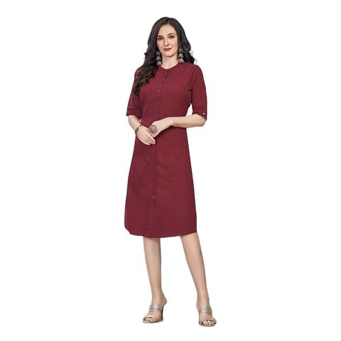 Authenzaa Women Kurti HFWKT010 Maroon 