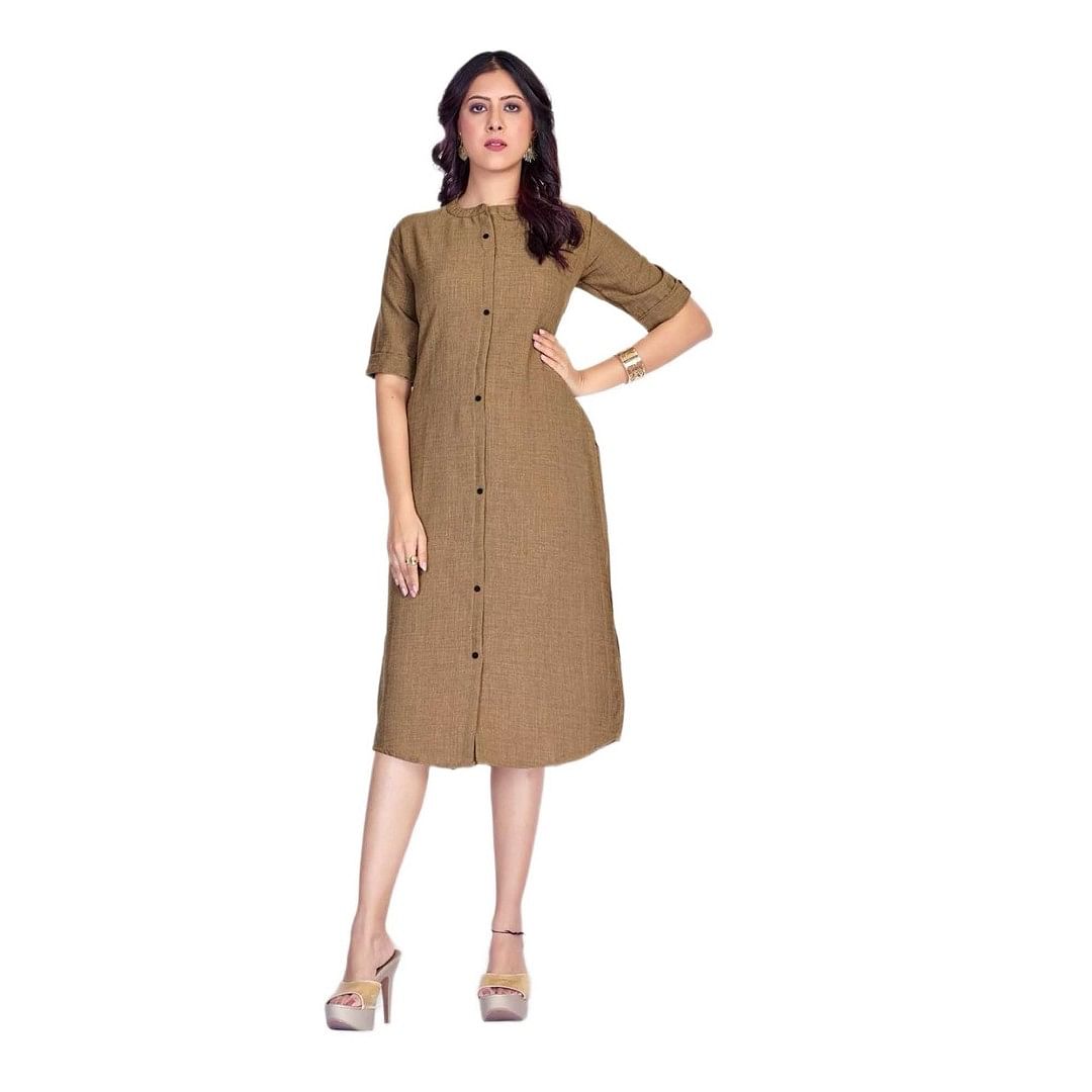 Authenzaa Women Kurti HFWKT011 Brown 