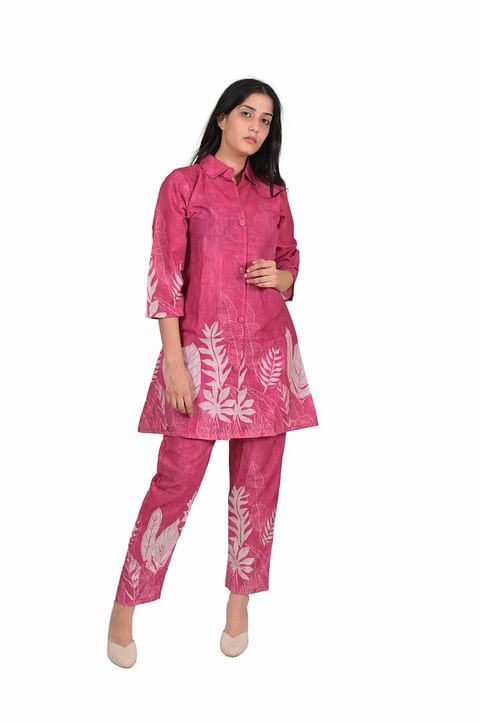 Authenzaa Women 2 Pcs Kurti Set SFBKS026 Pink 
