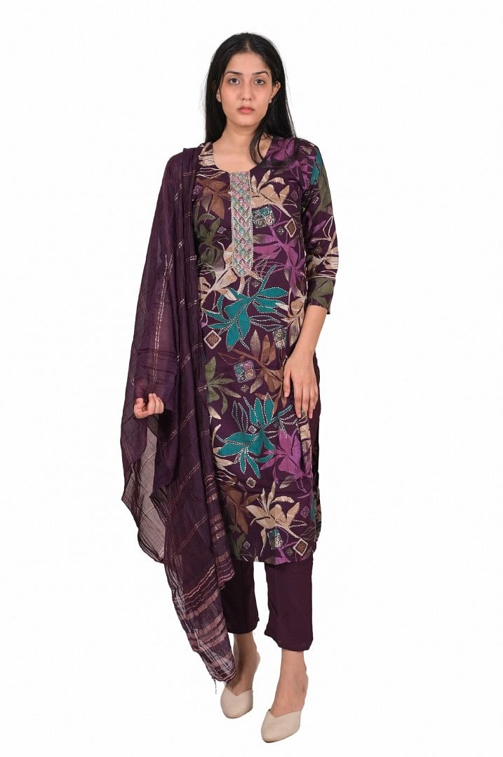 Authenzaa Women 3 Pcs Kurti Set SFBKS046 Multi 