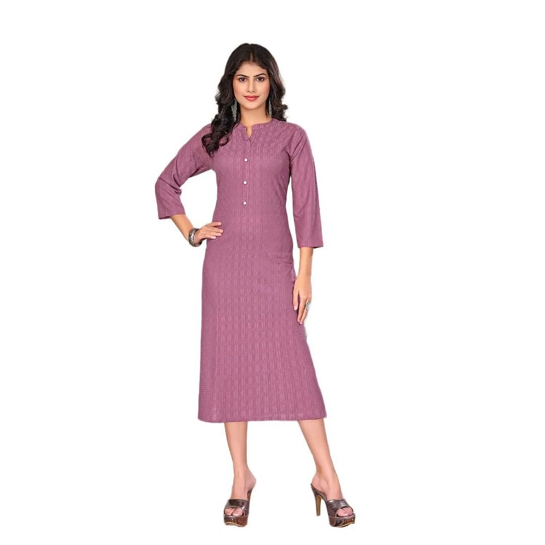 Authenzaa Women Kurti HFWKT014 Light Lavender 