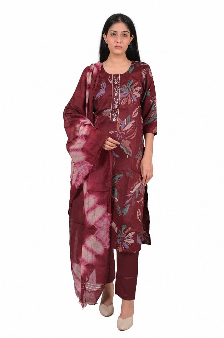 Authenzaa Women 3 Pcs Kurti Set SFBKS048 Multi 