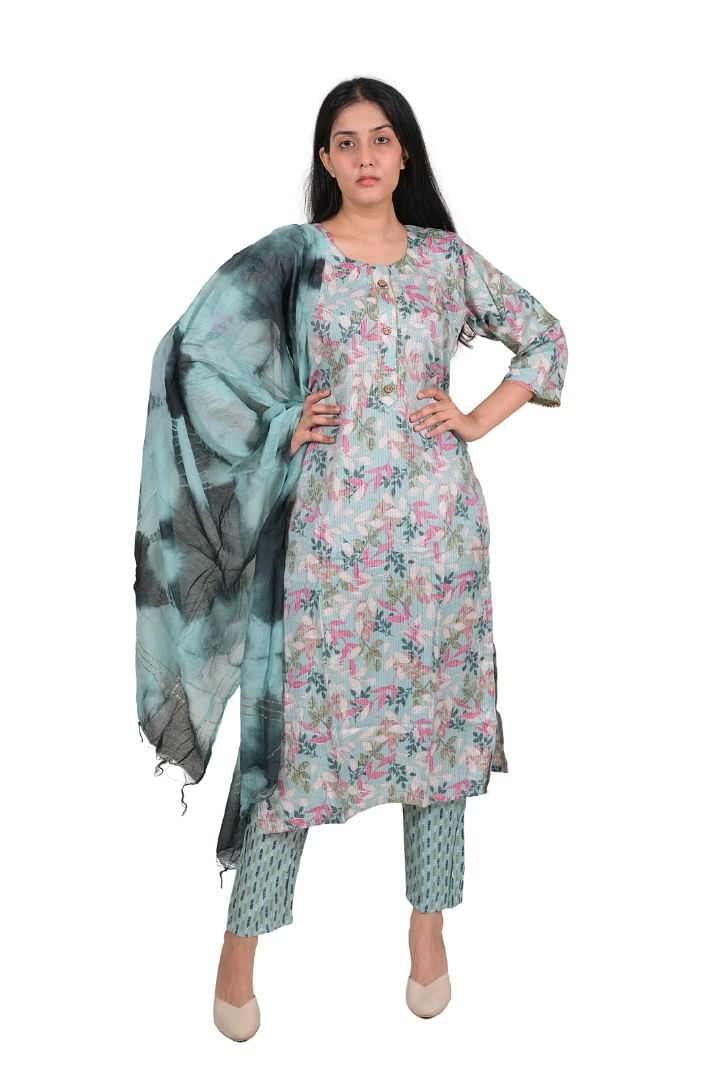 Authenzaa Women 3 Pcs Kurti Set SFBKS050 Multi 