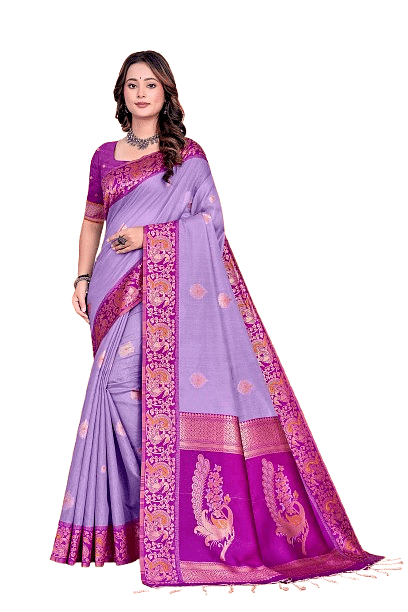 Authenzaa Women Saree YIWS032 Cream 