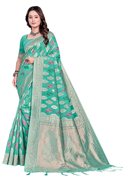Authenzaa Women Saree YIWS035 Rama 