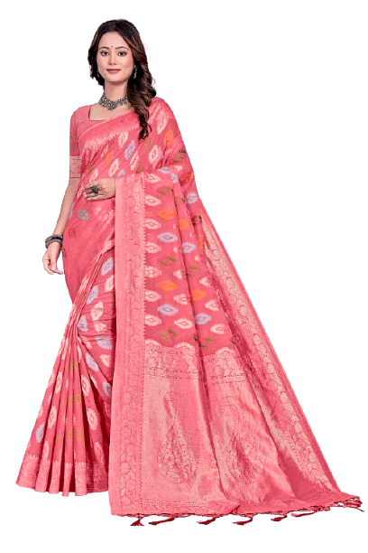 Authenzaa Women Saree YIWS035 Carrot 