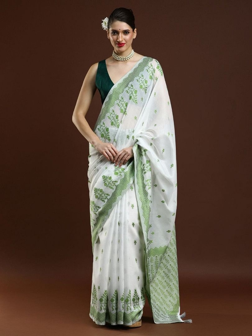 Authenzaa Women Saree YIWS043 Pista 