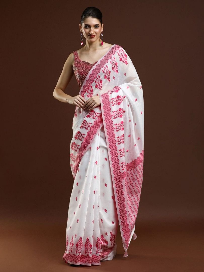 Authenzaa Women Saree YIWS043 Rani 