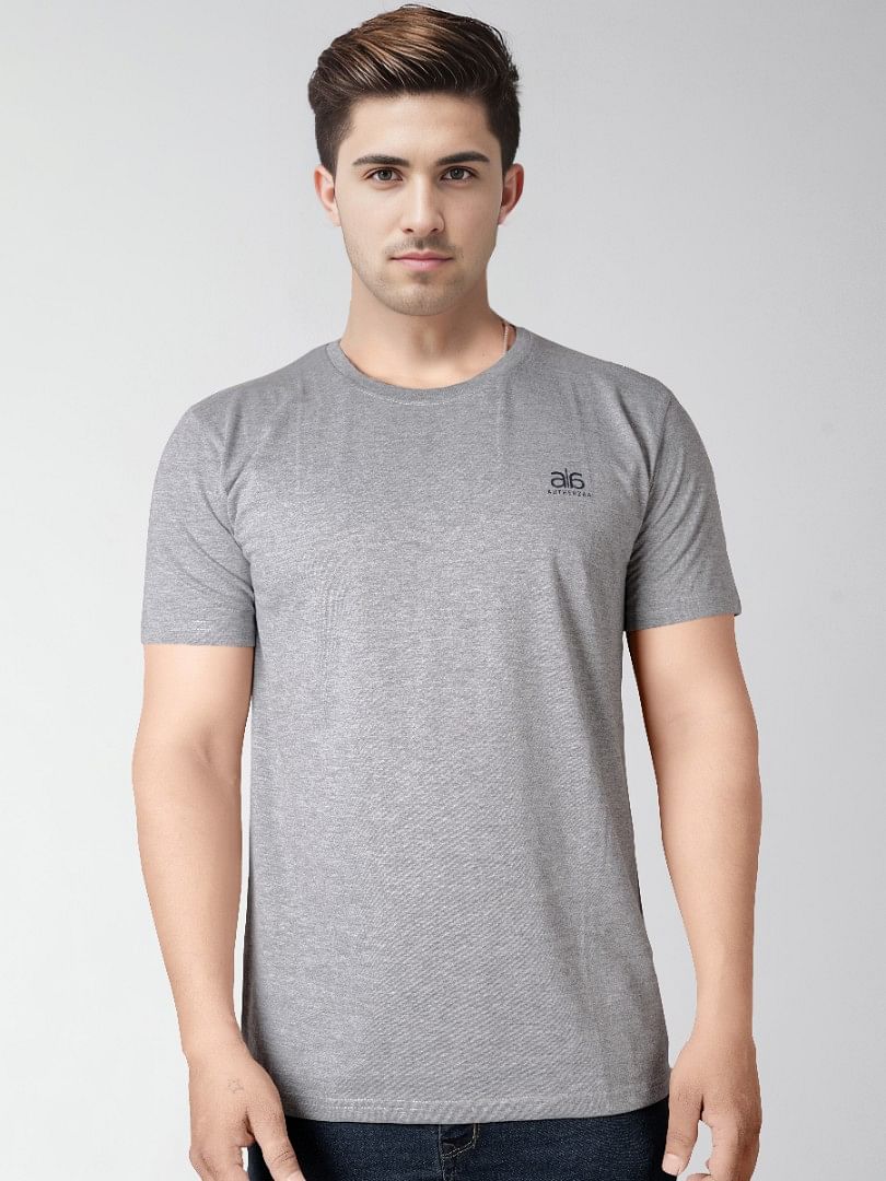 Authenzaa Flame Round Neck T-Shirt Grey