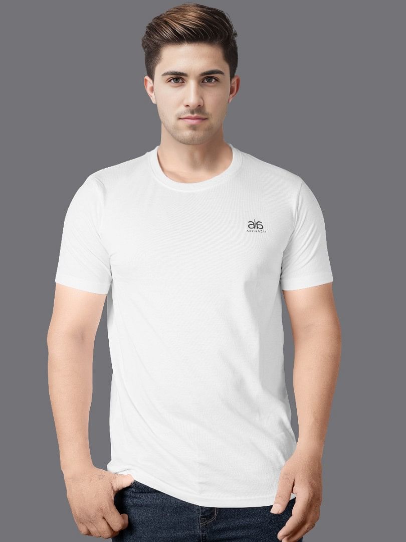 Authenzaa Flame Round Neck T-Shirt White