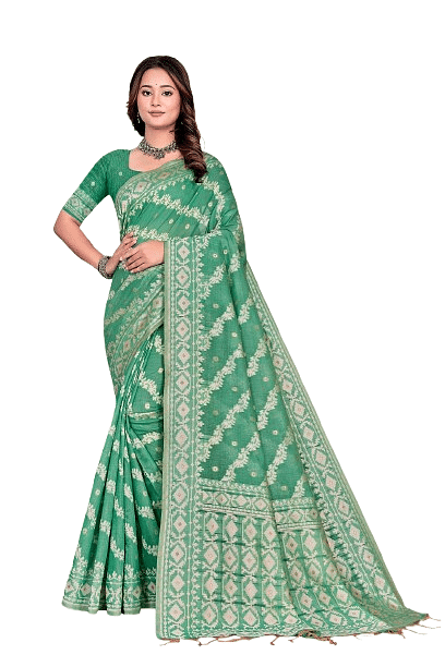 Authenzaa Women Saree YIWS046 Rama 