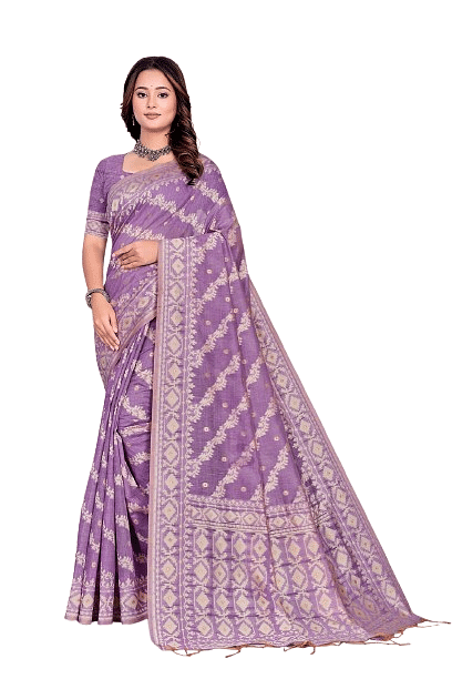 Authenzaa Women Saree YIWS046 Lavender 