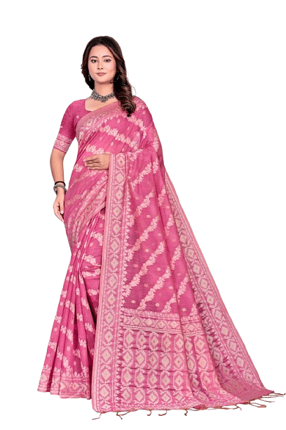 Authenzaa Women Saree YIWS046 Carrot 